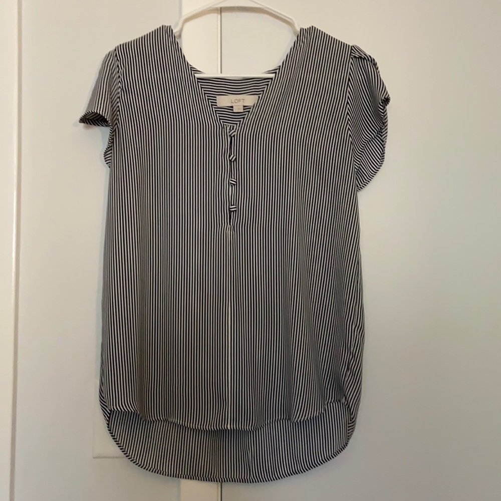 Loft Striped Short Blouse XS